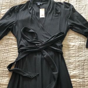 Black banana republic faux wrap dress